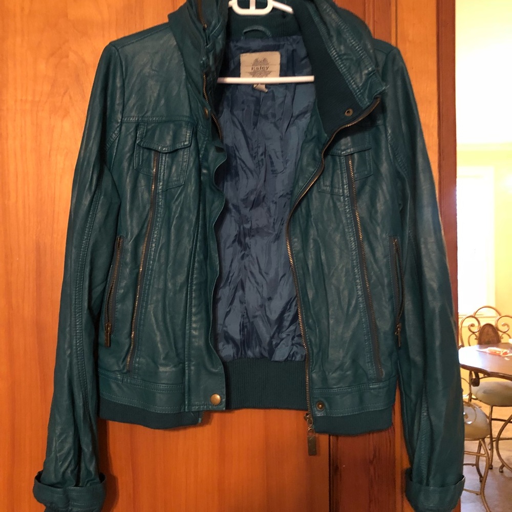 Teal Leather Jacket